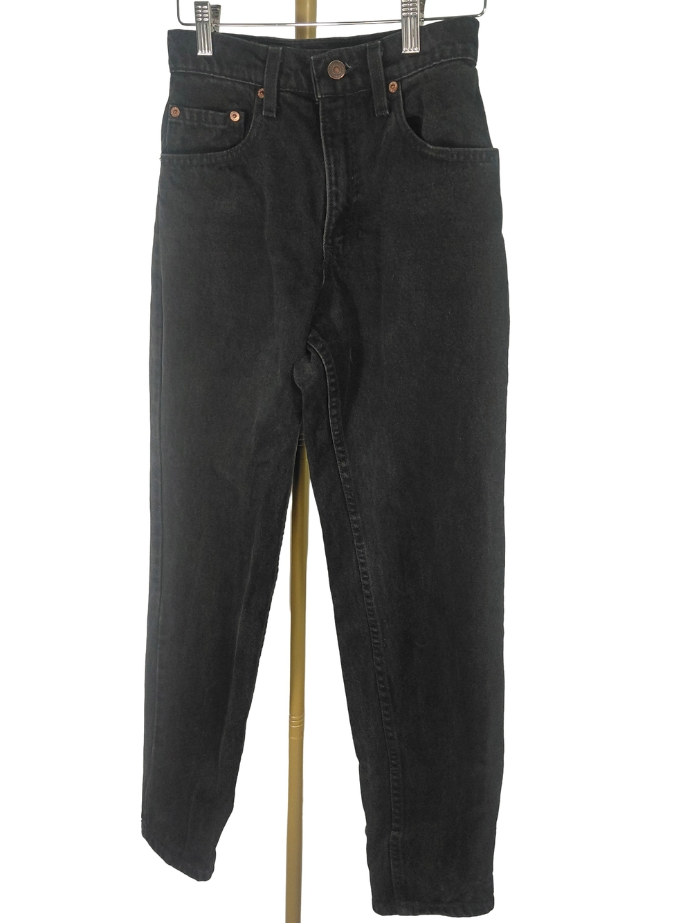 Vtg 90s Levi's 550 High-Waist Black Denim Mom Jeans Sz 24